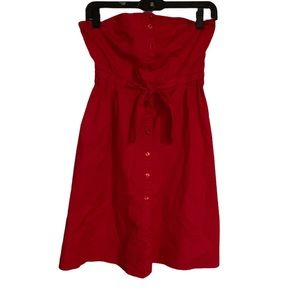 Twenty-One Red Strapless Button Down Dress